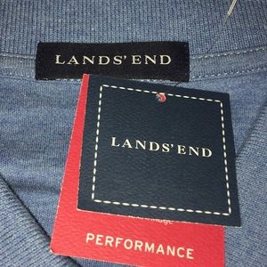 Lands' End | Shirts | Lands End Ls Mens Blue Performance Polo Shirt L ...